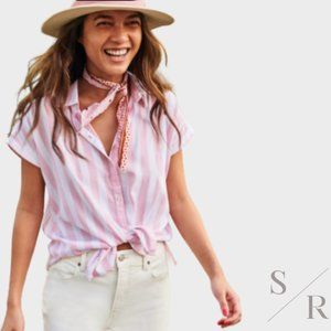 Old Navy Classic Pink Striped Shirt Women's Size M